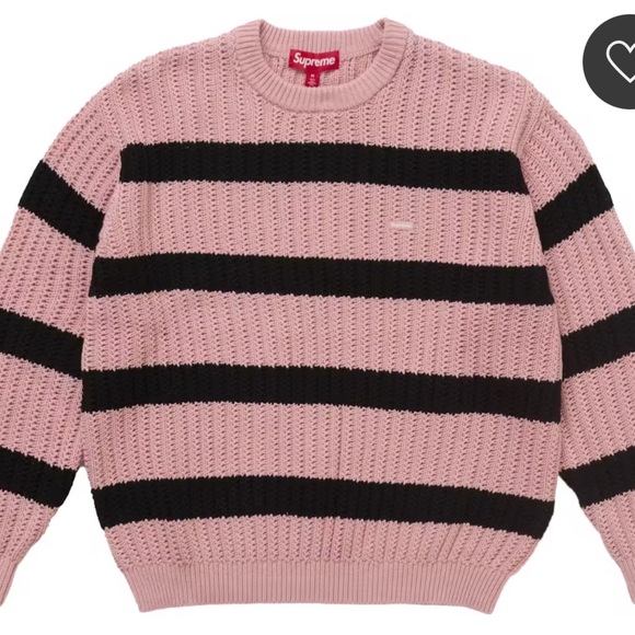 Supreme Pink and Black Knit Pullover - Picture 1 of 2